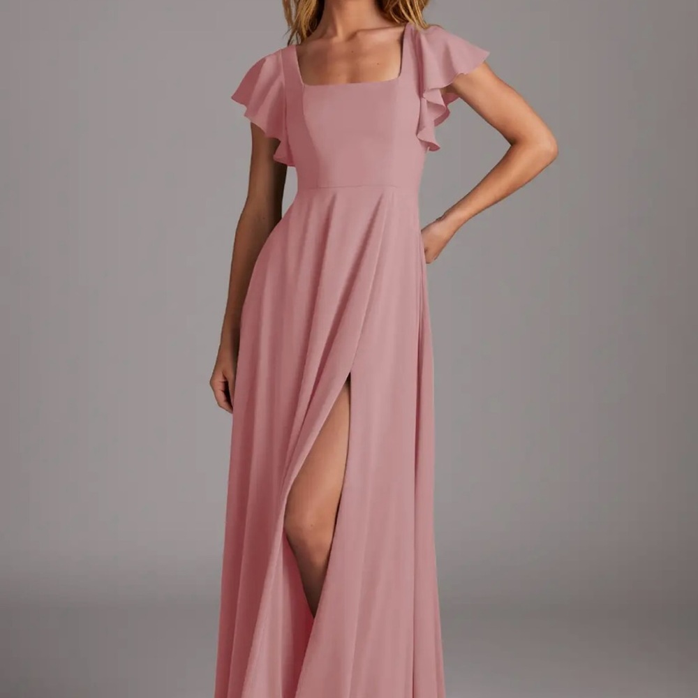 Azazie Bondi Ruffle Sleeve Dress